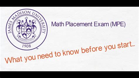 is the jmu math placement test hard|Math placement exam .